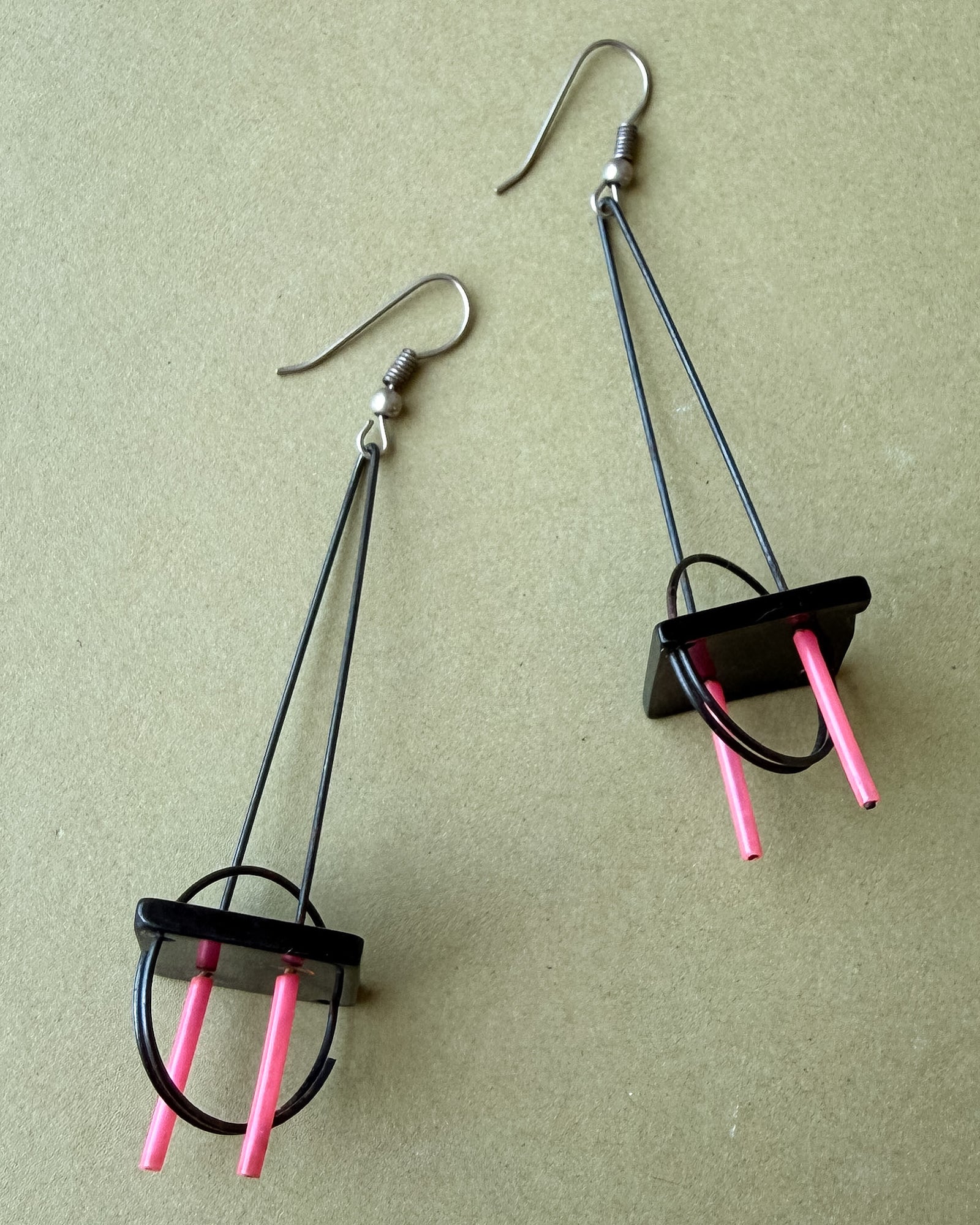 80s Memphis Style Dangle Earrings