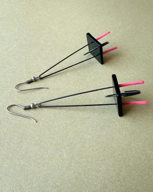80s Memphis Style Dangle Earrings