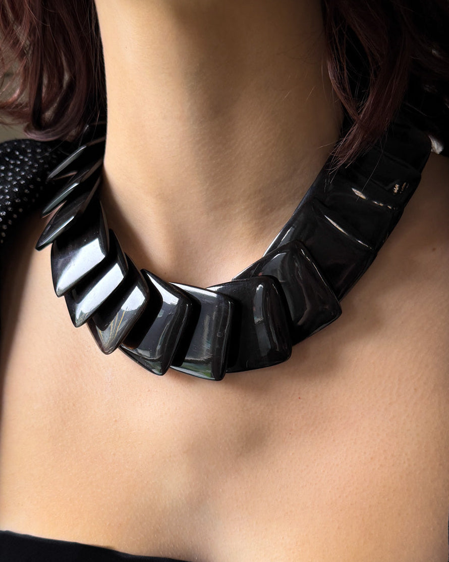 Monies Carved Horn Statement Necklace