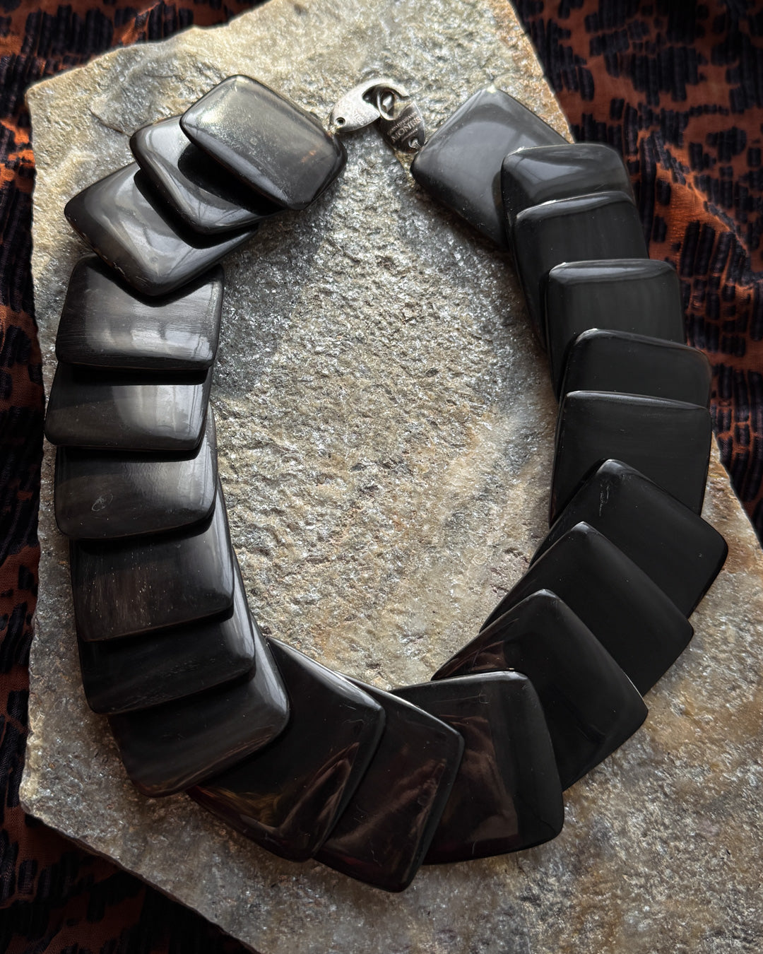Monies Carved Horn Statement Necklace