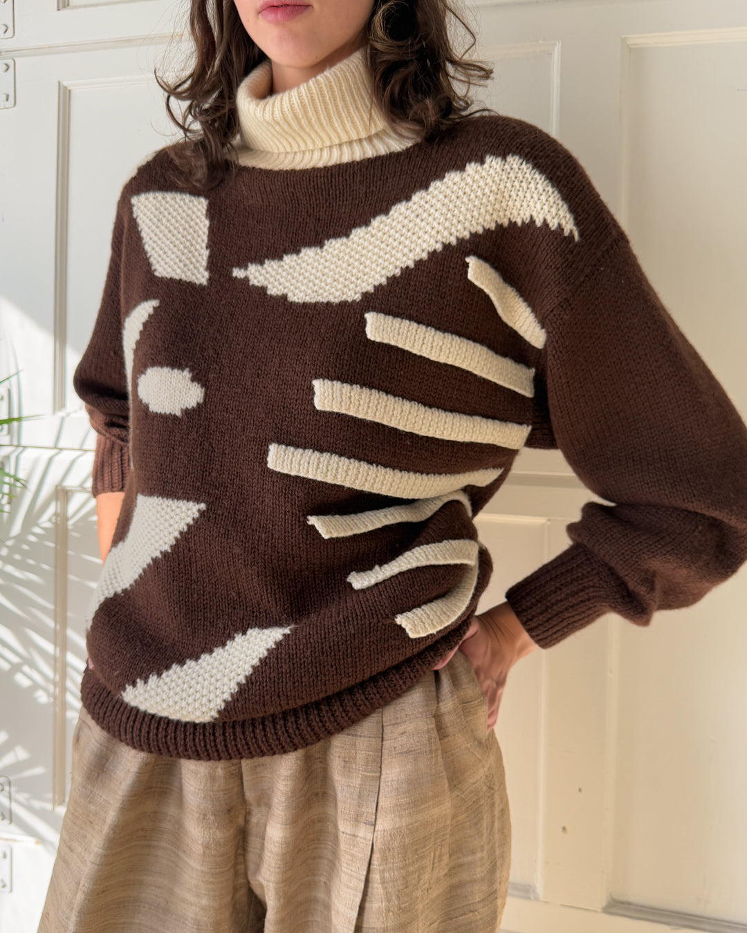 80s Chunky Turtleneck Sweater | L