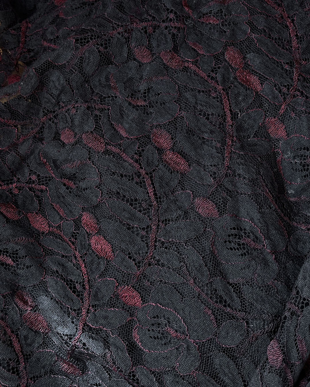 80s Norma Kamali Velvet & Lace Dress | S-M