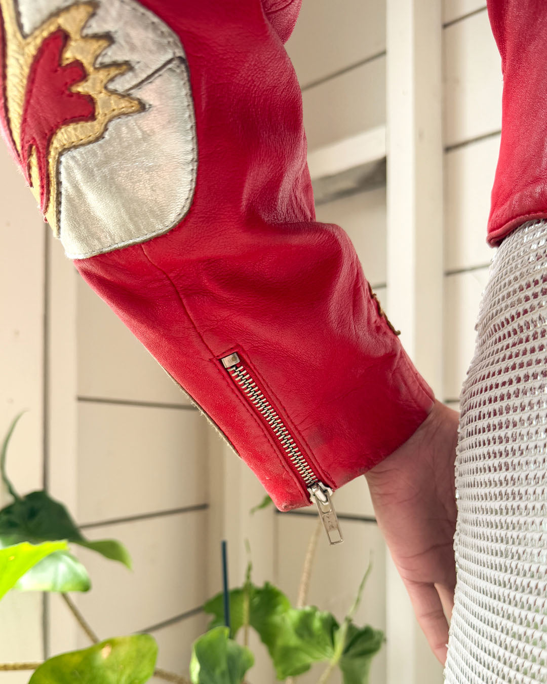 80s North Beach Panther Leather Jacket | S-M