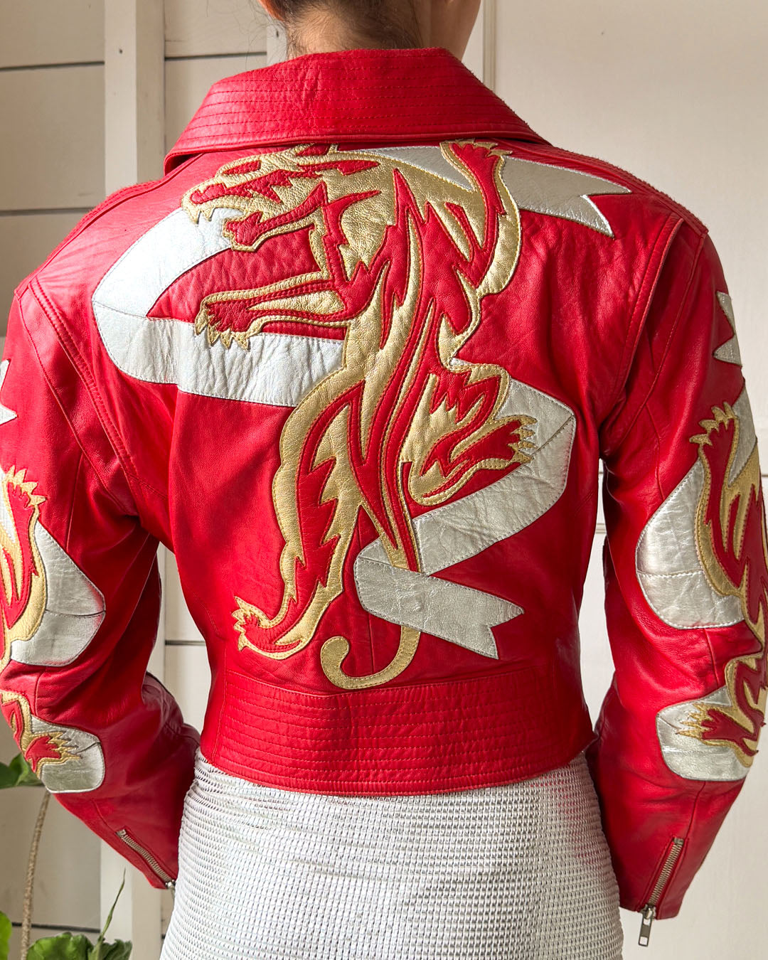 80s North Beach Panther Leather Jacket | S-M