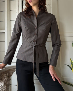 80s Peggy Jennings Belted Blazer | S