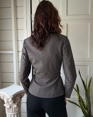 80s Peggy Jennings Belted Blazer | S