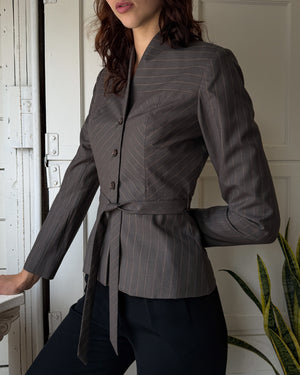 80s Peggy Jennings Belted Blazer | S