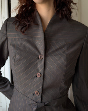 80s Peggy Jennings Belted Blazer | S
