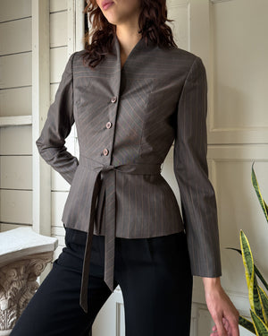 80s Peggy Jennings Belted Blazer | S