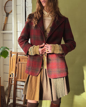80s Ralph Lauren Plaid Wool Blazer | M
