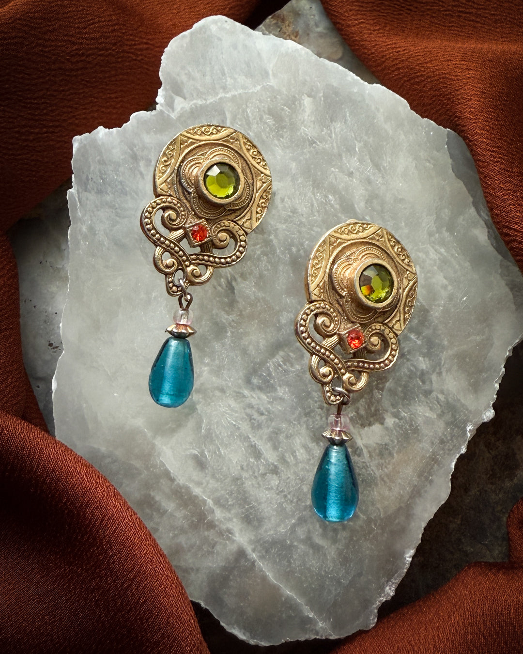 80s Robert Rose Earrings