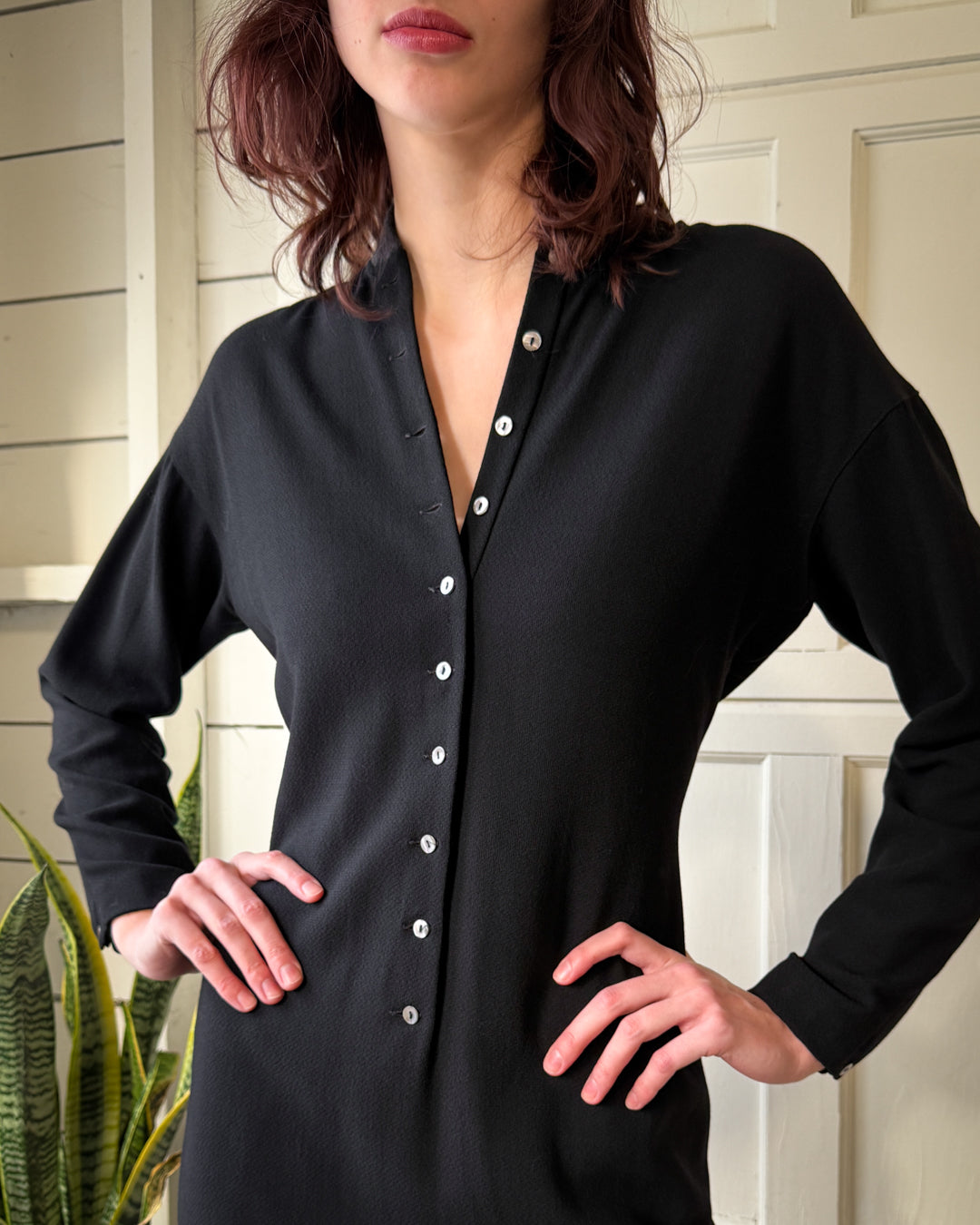 80s Romeo Gigli Crepe Dress | M