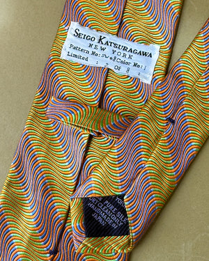 80s Seigo Katsuragawa Op Art Silk Tie