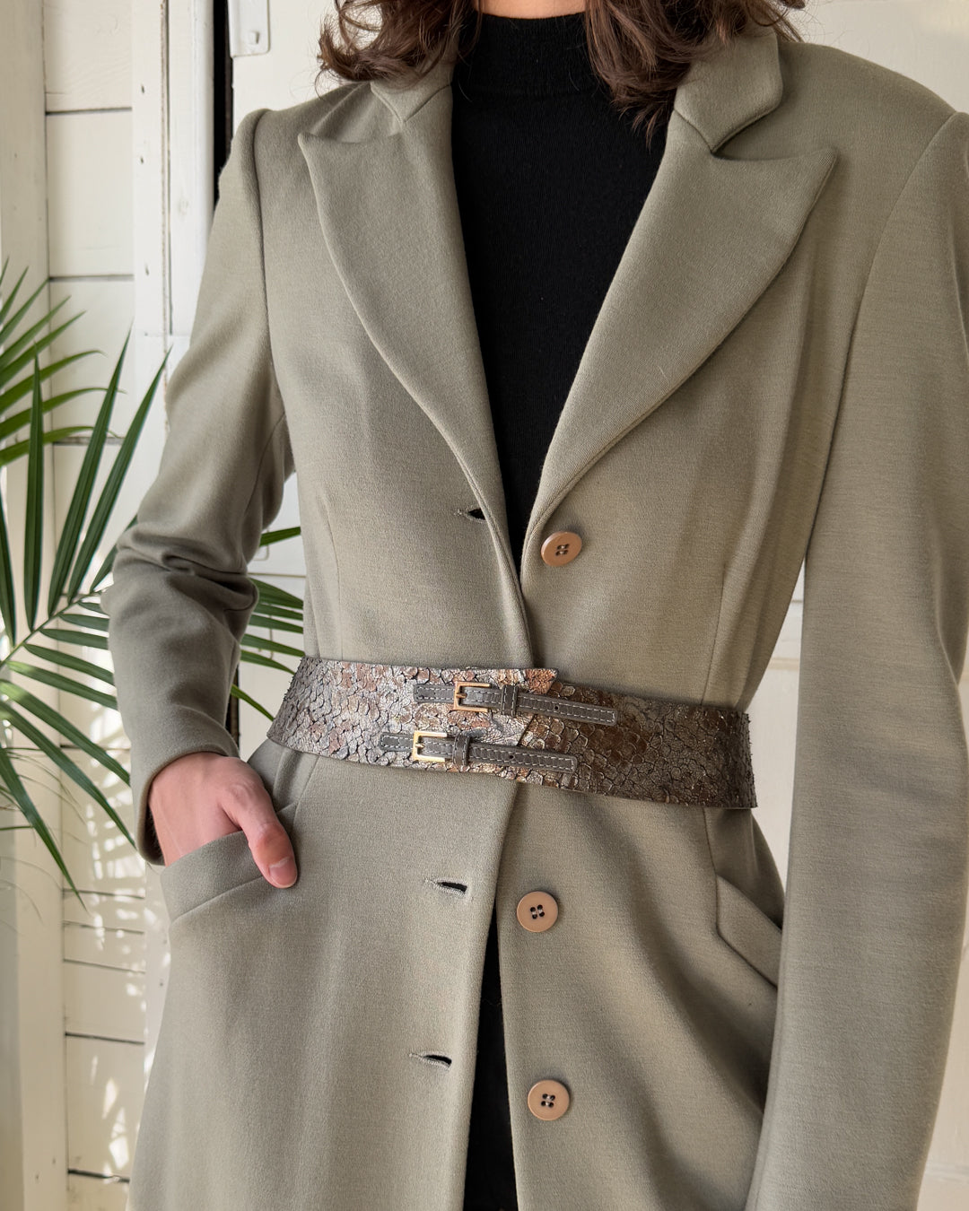 90s Metallic Snakeskin Belt