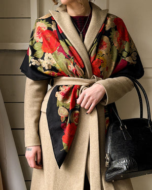 90s Ungaro Silk Wool Blend Scarf/Shawl