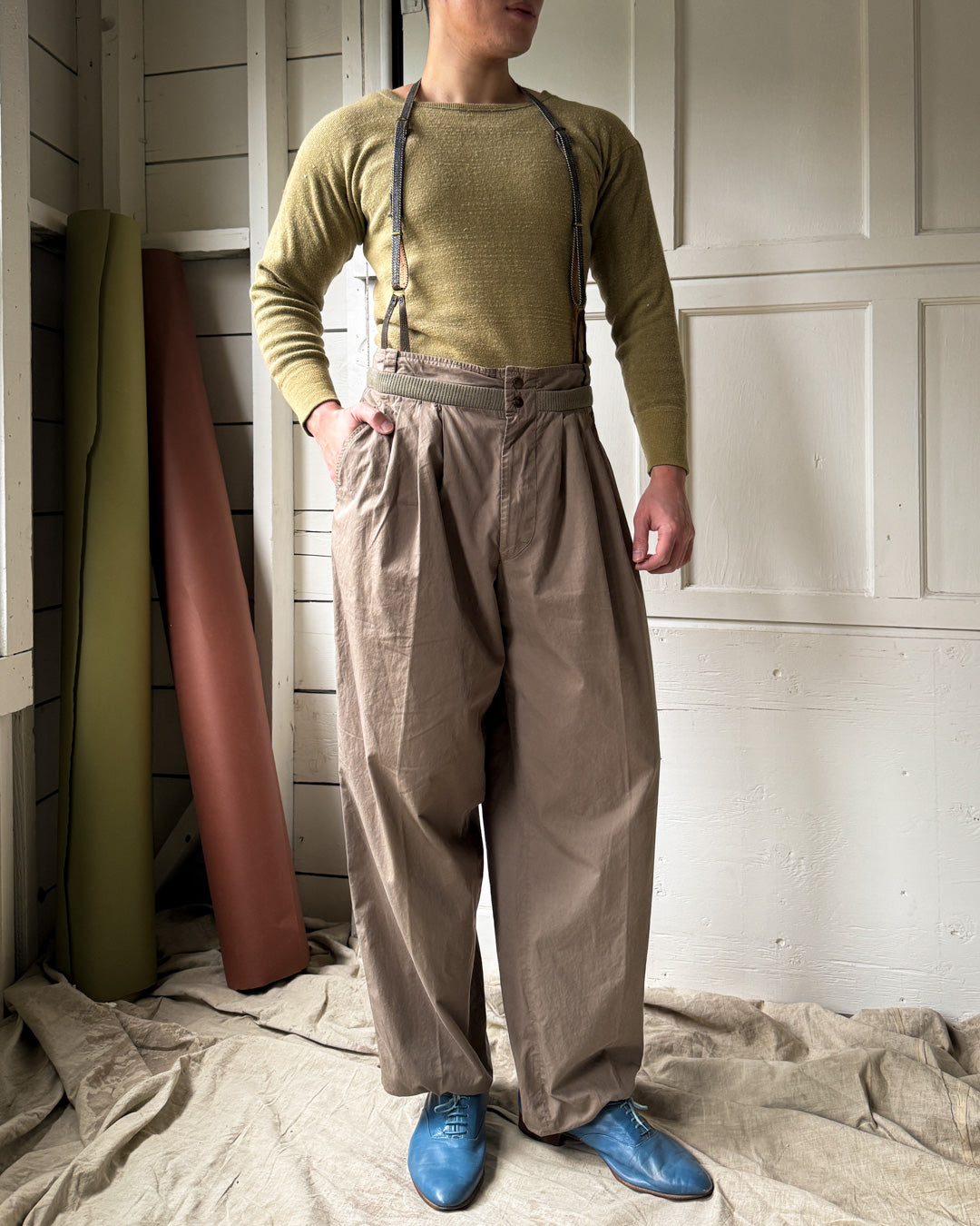 80s Valentino Khaki Pants | 33x32