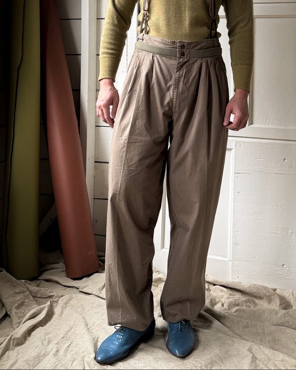 80s Valentino Khaki Pants | 33x32 - Lucky Vintage