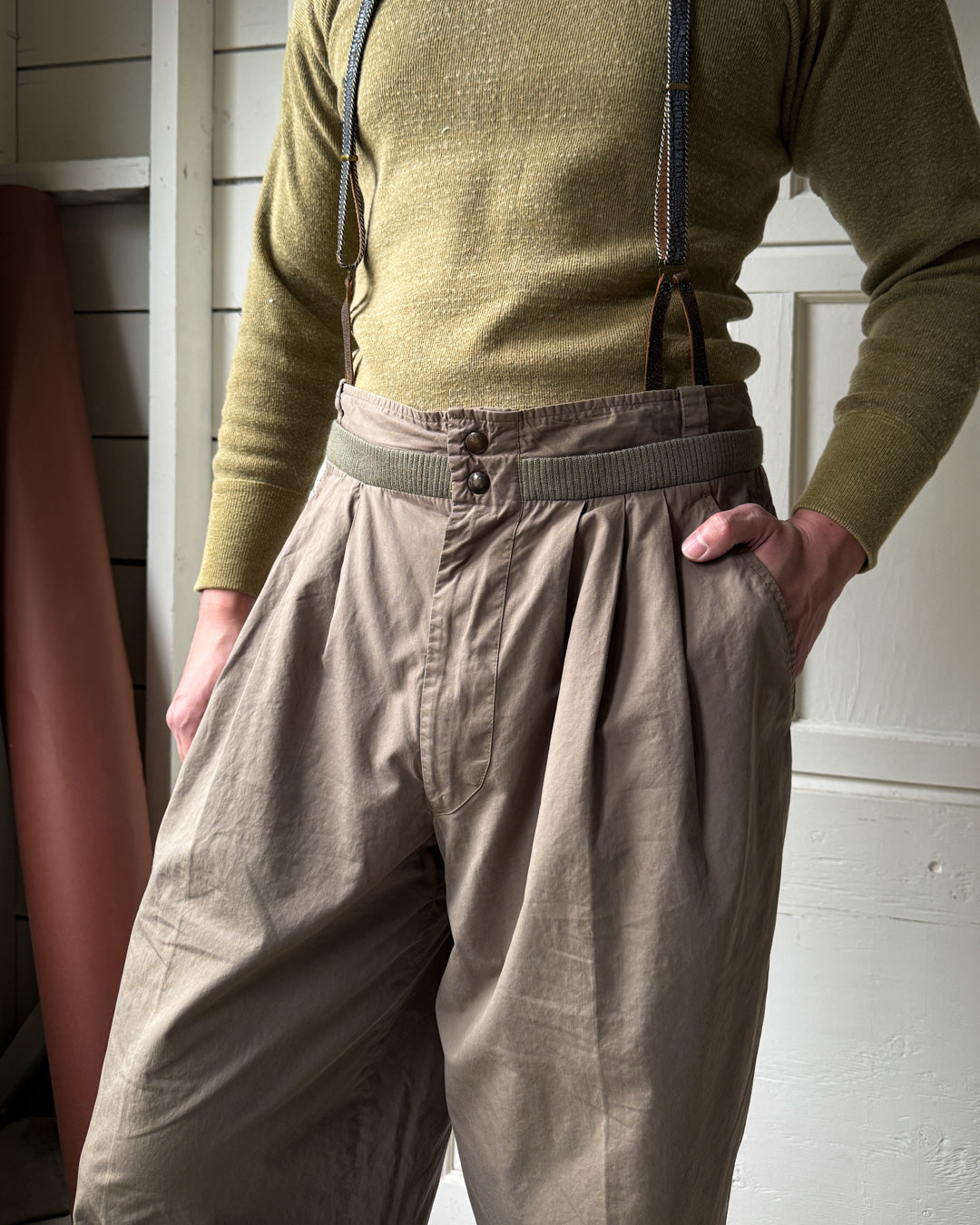 80s Valentino Khaki Pants | 33x32