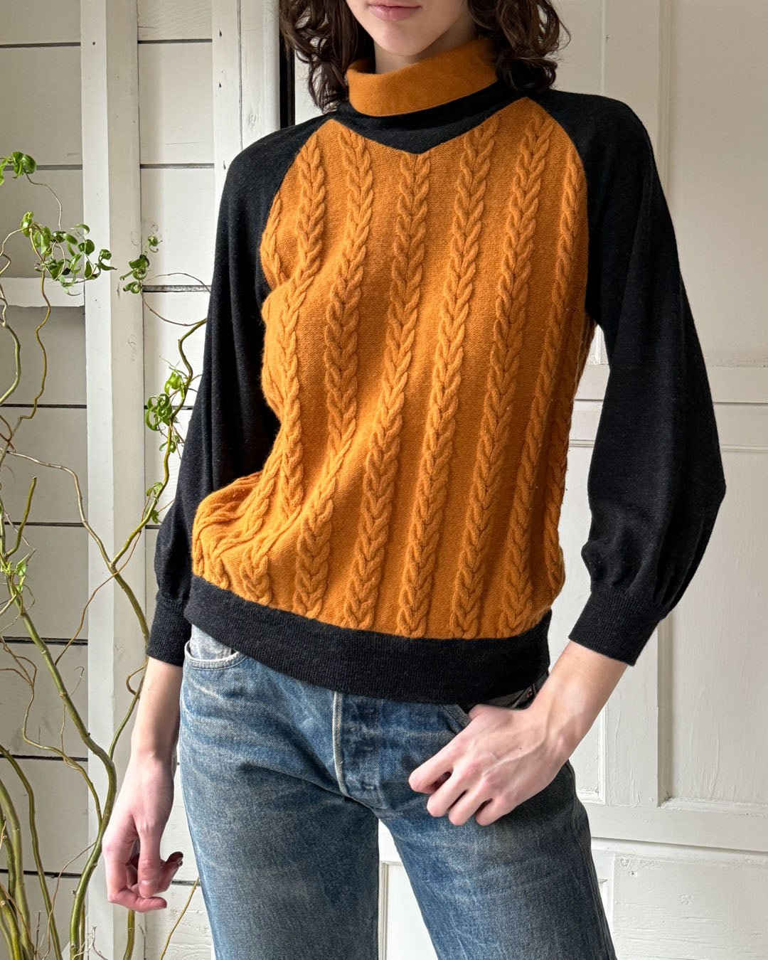 80s Valentino Two Tone Sweater | M