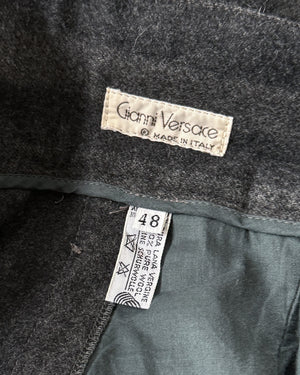 80s Versace Striped Wool Pants | 31 x 30