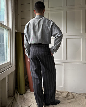 80s Versace Striped Wool Pants | 31 x 30