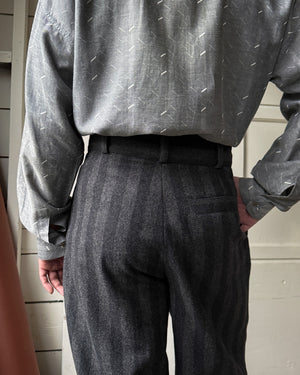 80s Versace Striped Wool Pants | 31 x 30