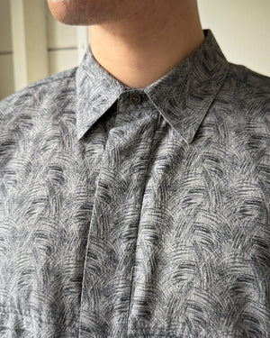 80s Versace Woven Gray Shirt | L