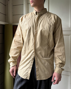 80s Versace Beige Cotton Shirt | L