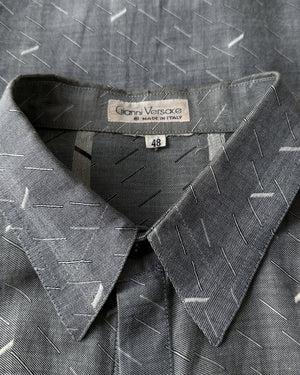 80s Versace Light Gray Shirt | L
