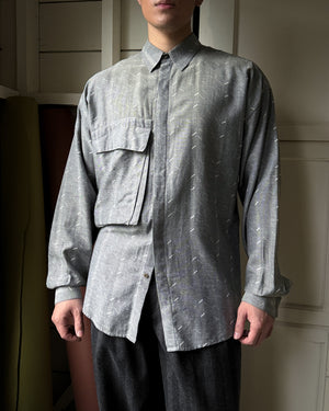 80s Versace Light Gray Shirt | L