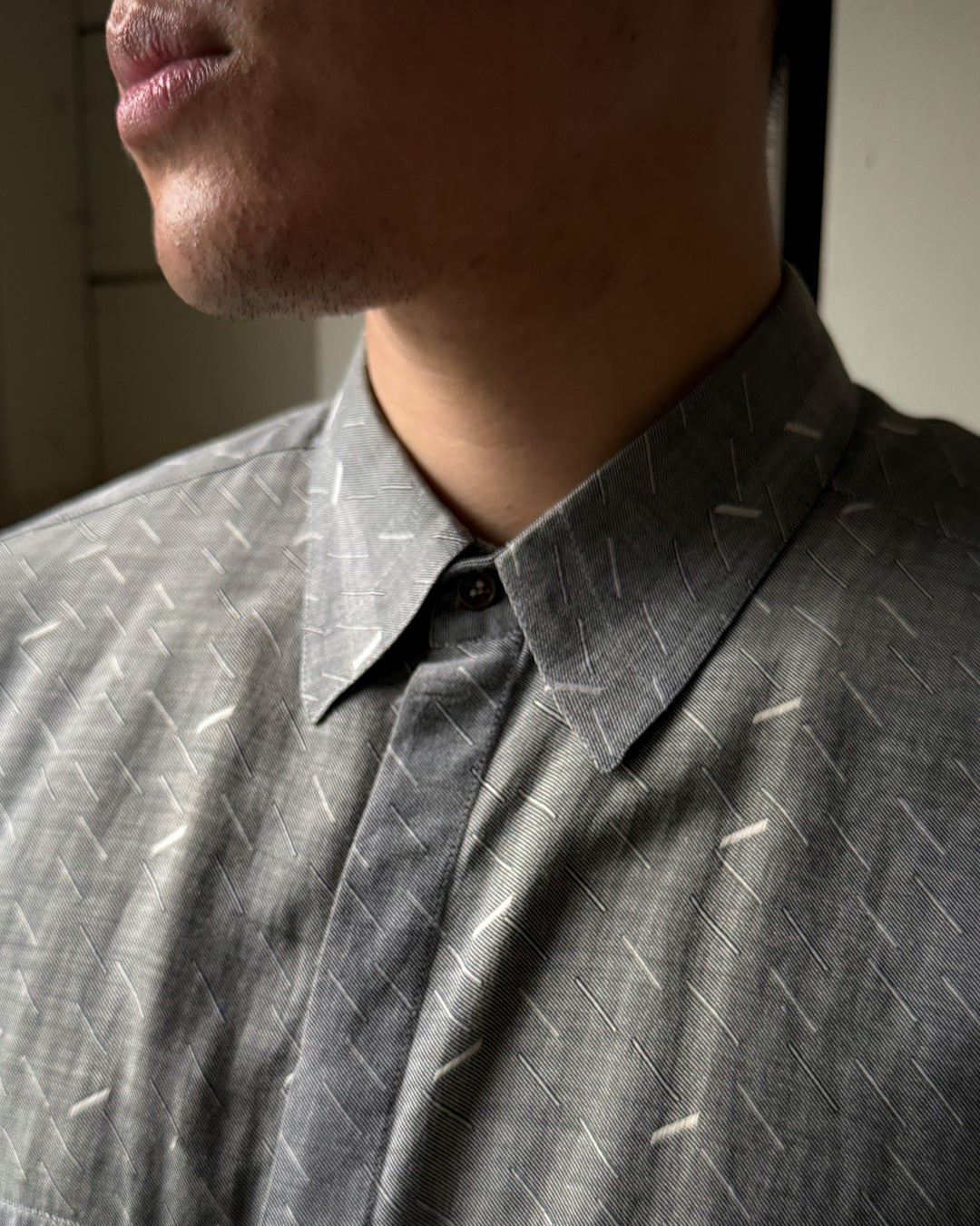 80s Versace Light Gray Shirt | L