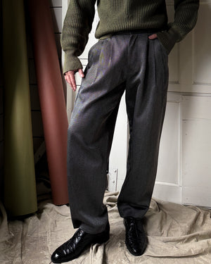 80s Versace Silky Striped Pants | 32x29