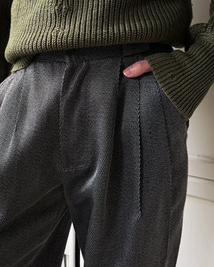 80s Versace Silky Striped Pants | 32x29