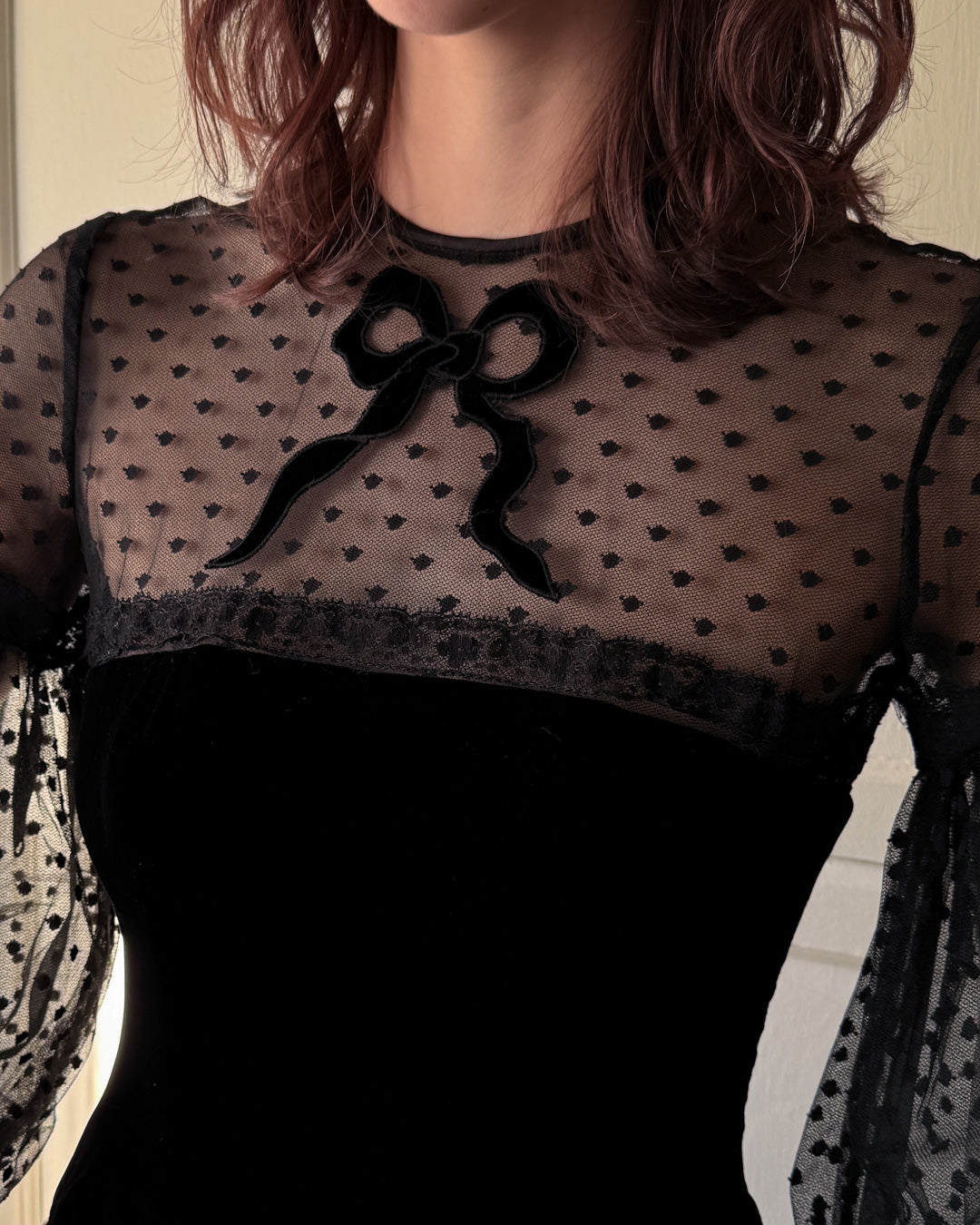 80s Victor Costa Tulle Dress | S - Lucky Vintage