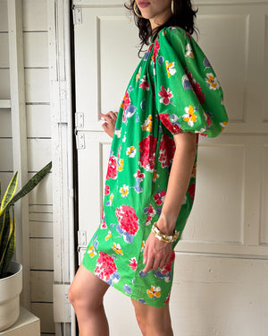 80s YSL Cotton Floral Dress | XS-S