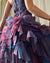 80s Iridescent Ruffled Strapless Dress