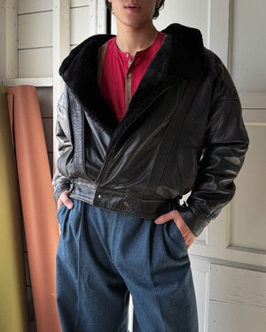 80s Italian Leather Jacket | L