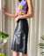 80s Leather Pencil Skirt | S