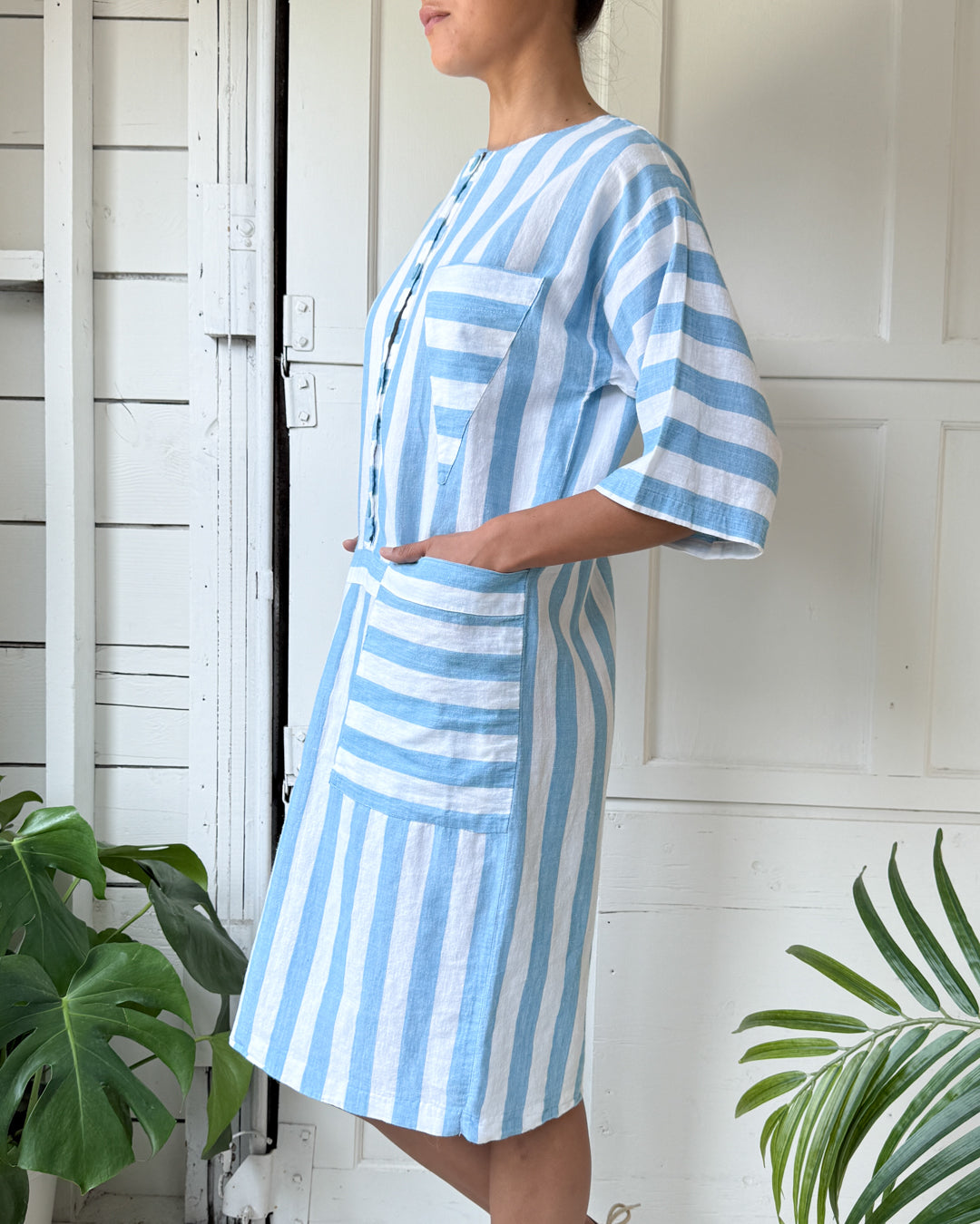 80s Striped Cotton Dress | S 80s Striped Cotton Dress | S