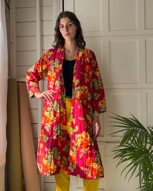 80s Floral Cotton Jacket | S-L