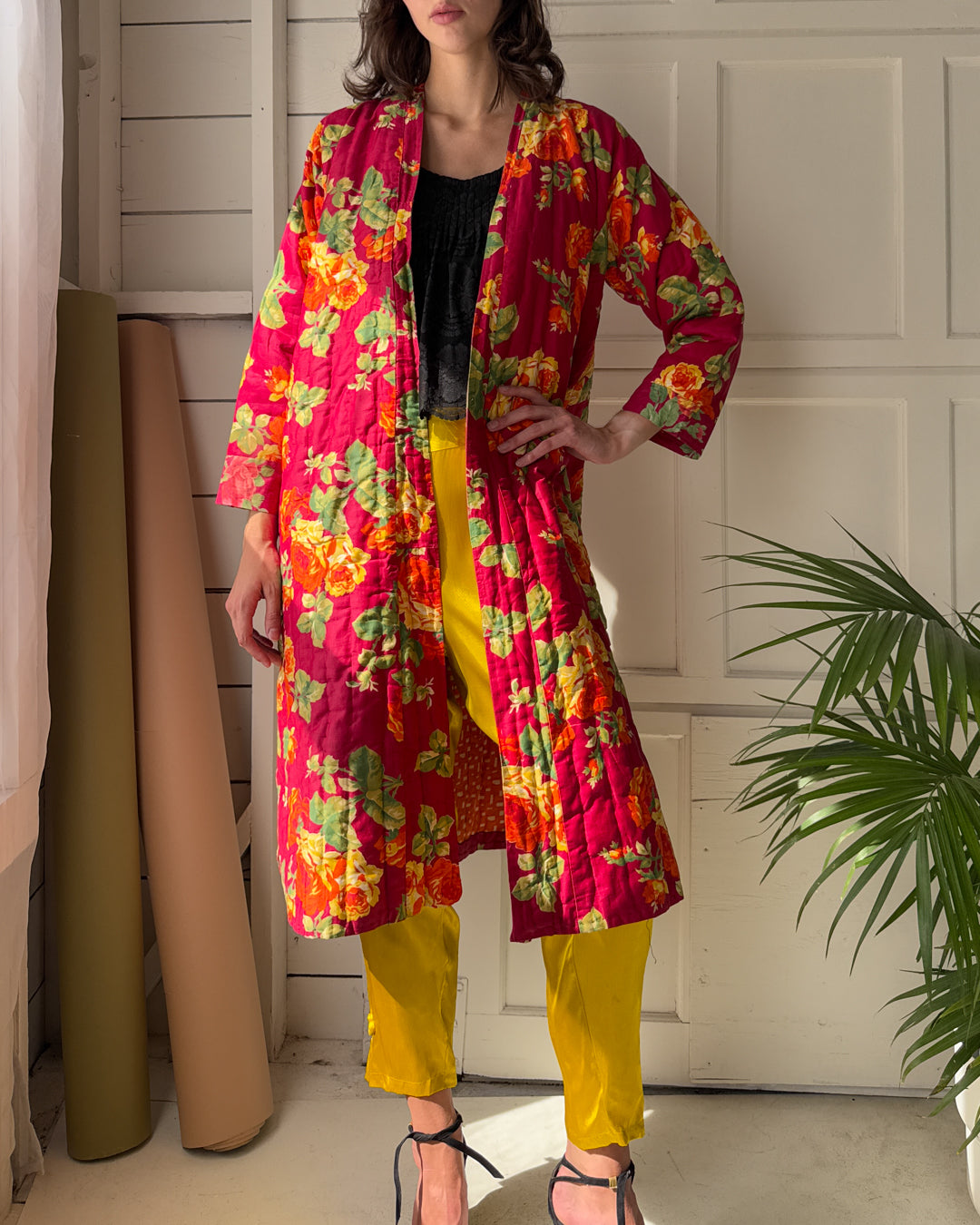 80s Floral Cotton Jacket | S-L