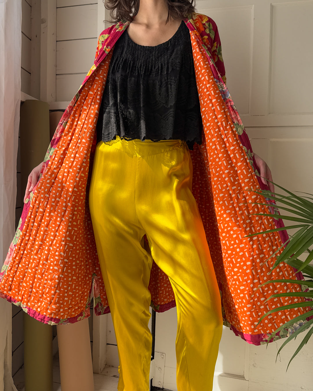 80s Floral Cotton Jacket | S-L