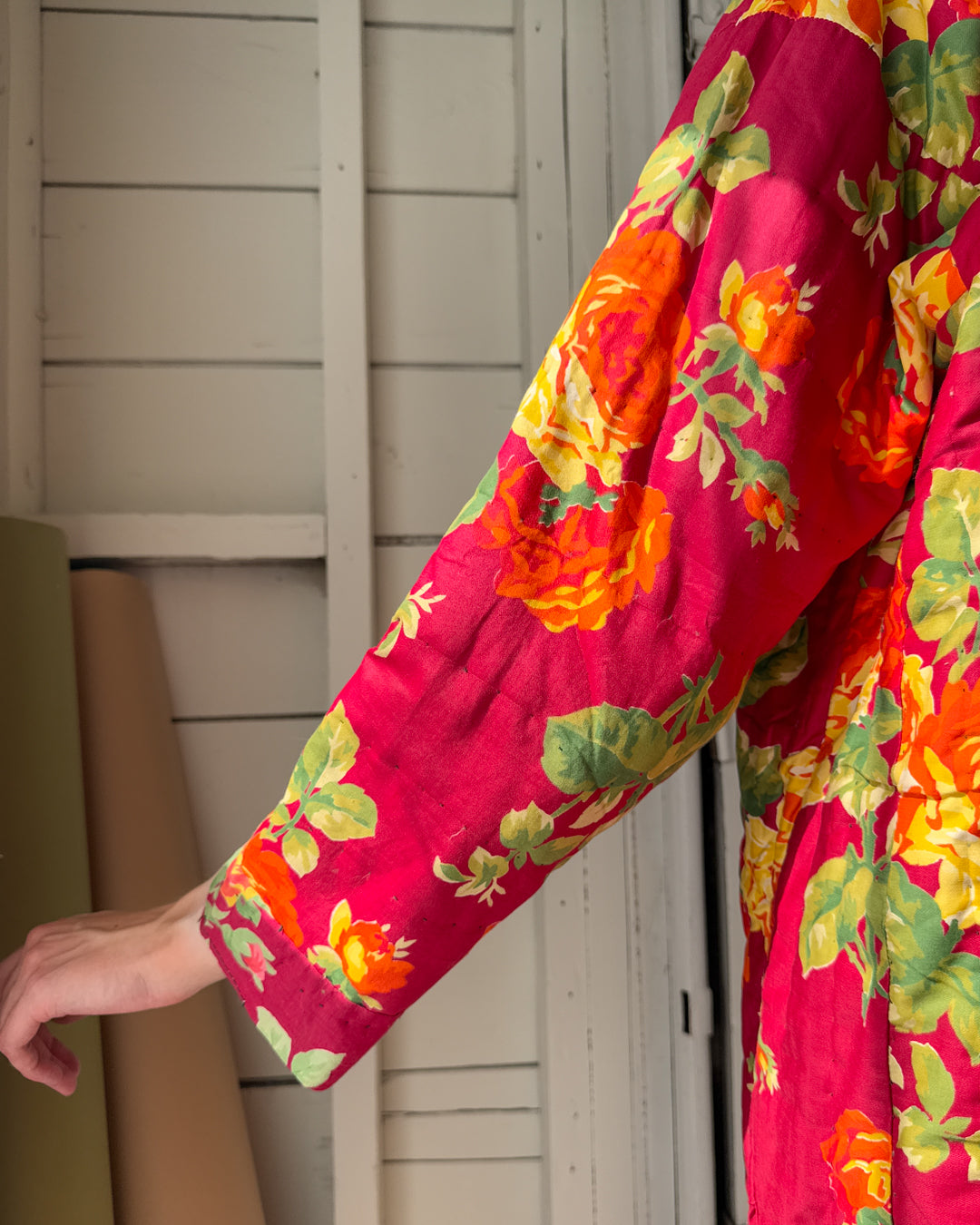 80s Floral Cotton Jacket | S-L