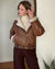 90s Shearling Bomber Jacket | M-L