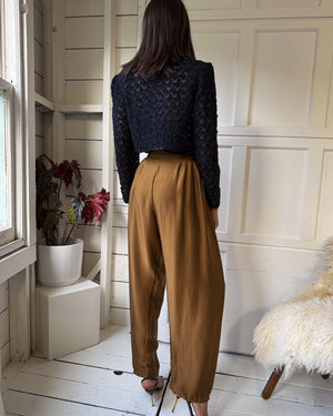 80s Italian Silk Trousers | S