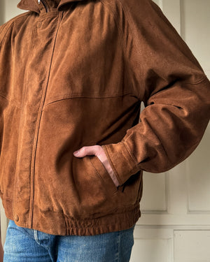 80s Double Collar Suede Jacket | L-XL