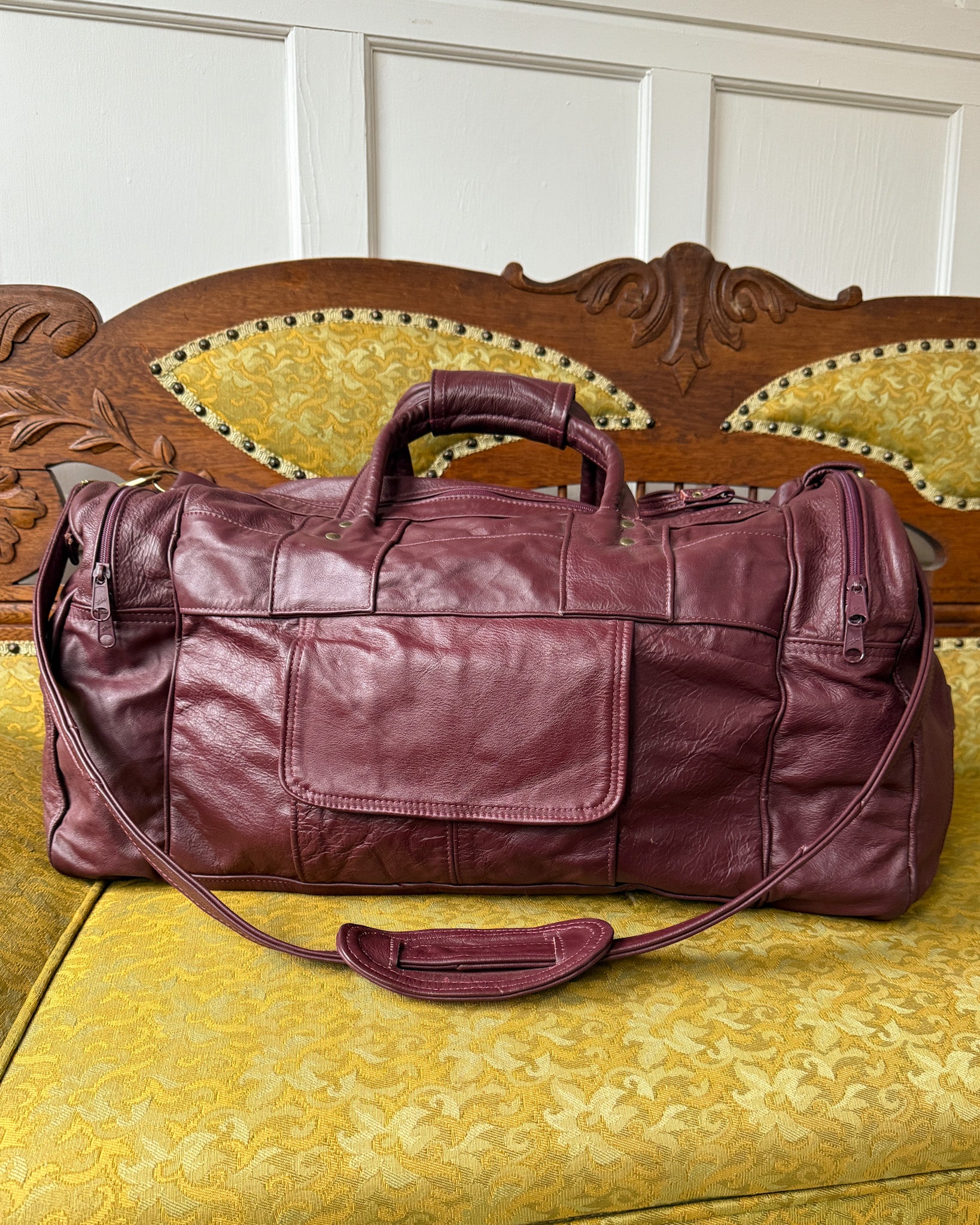 80s Patchwork Leather Duffle