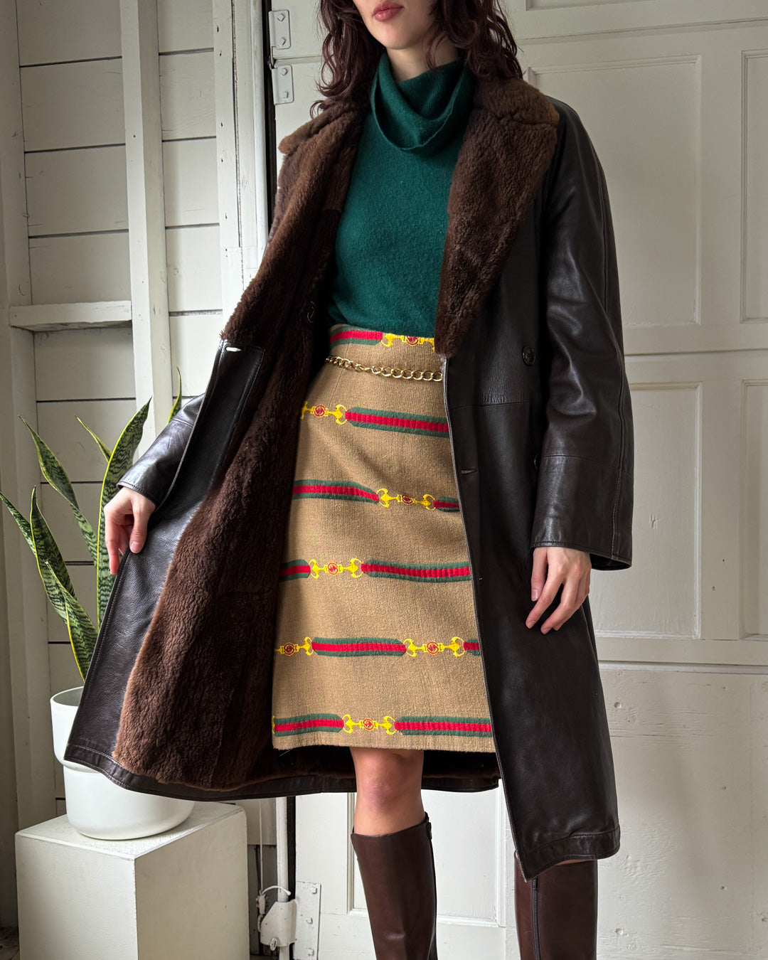 70s Gucci Horsebit Wool Skirt | M