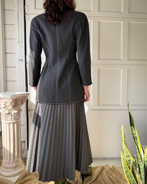 00s Knife Pleat Maxi Skirt | M