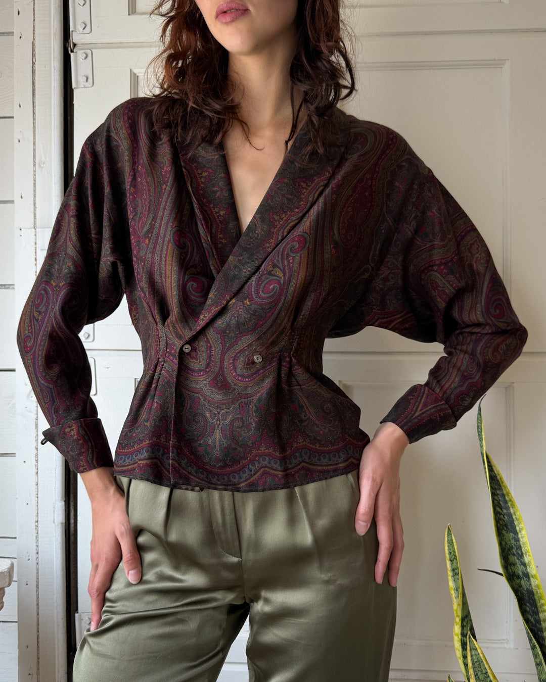 80s Ralph Lauren Paisley Blouse | S-M
